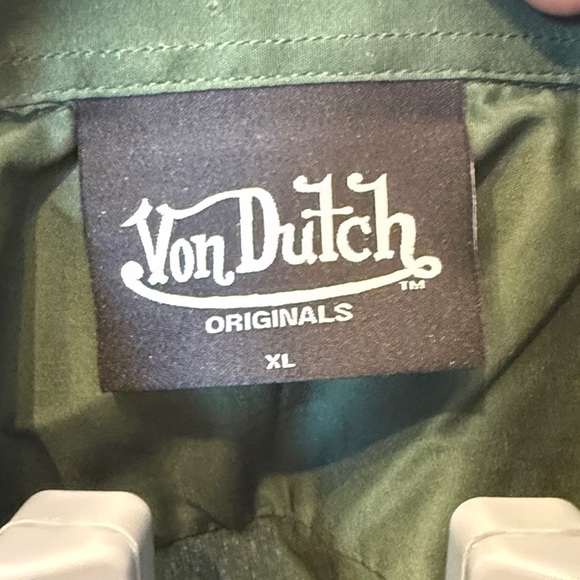 Von Dutch Men's Dark Green Casual Shirt y2k - Picture 2 of 9